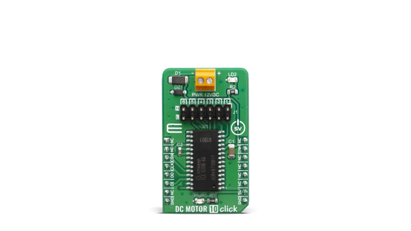 MikroElektronika TLE 6208-6 G Leistung, Motor und Robotics Entwicklungstool, DC Motor 10 Click DC-Motortreiber