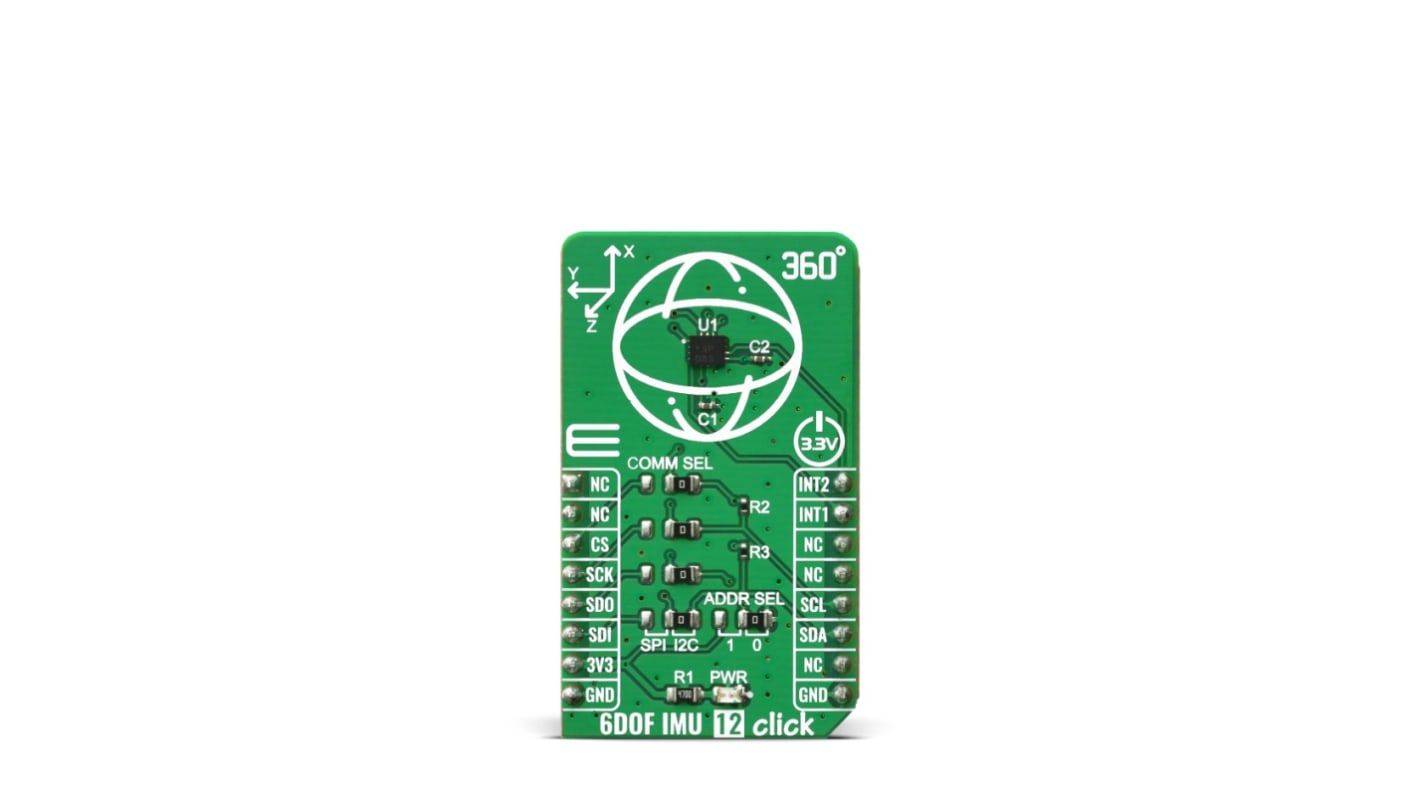 Placa Click mikroBus Unidad de medida inercial (IMU), - 6 DoF MikroElektronika 6DOF IMU 6 Click - MIKROE-4044