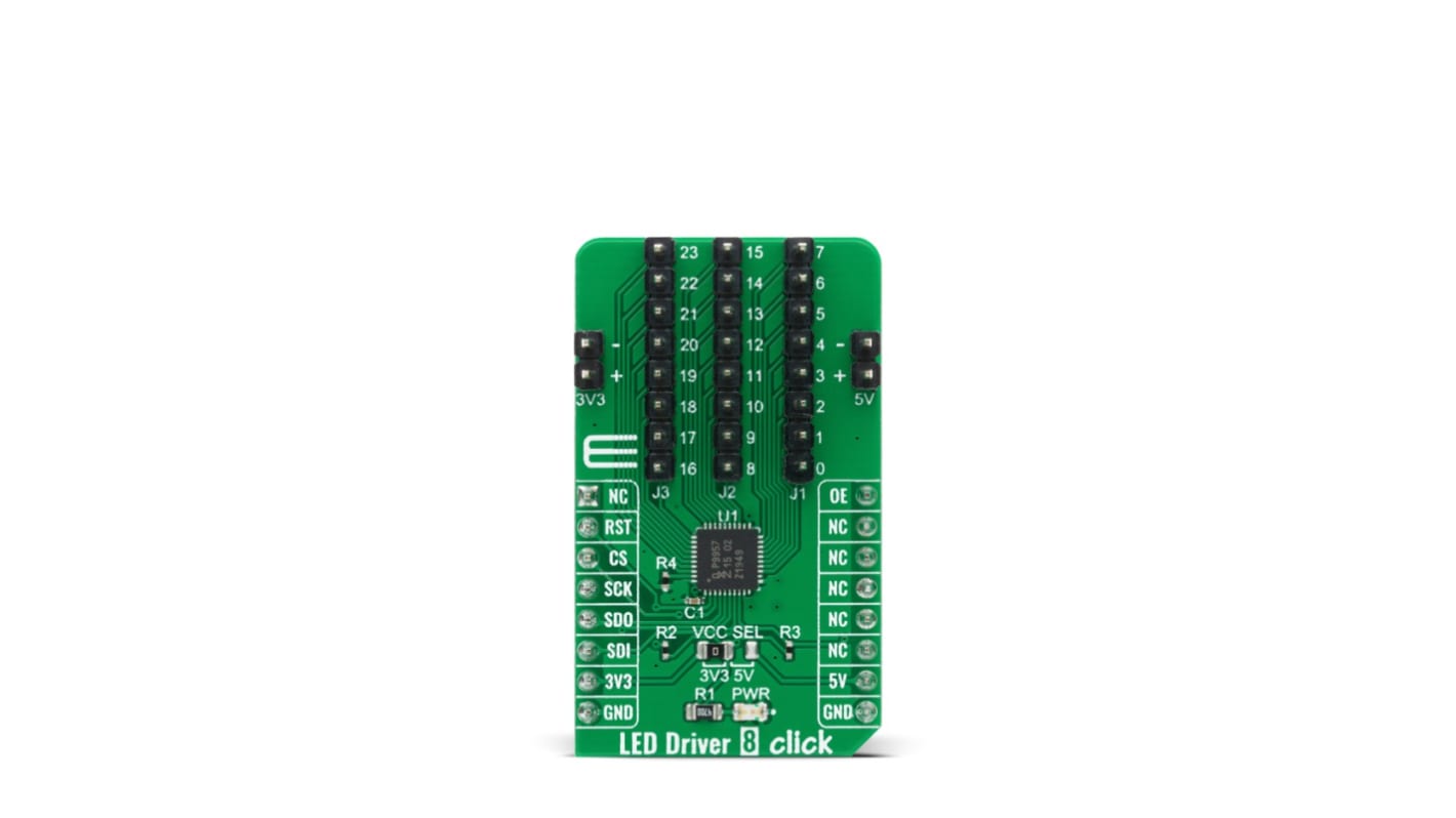 MikroElektronika MIKROE-4268, LED Driver Click LED Driver Sensor Add-On Board for PCA9957HNMP for LED Display, LED