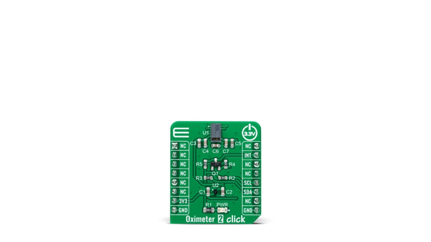 Scheda click mikroBus Oximeter 2 Click MikroElektronika, con Sensore biometrico
