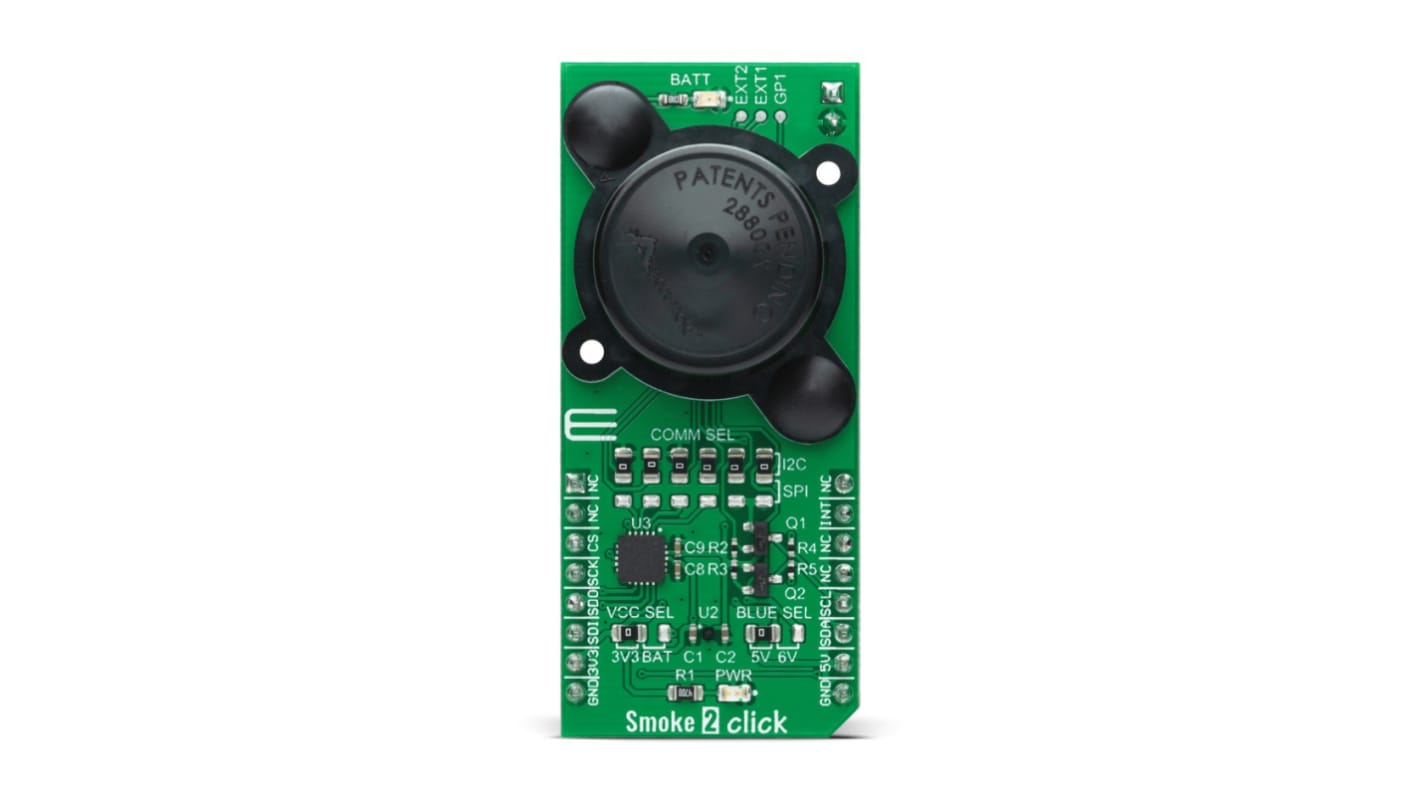 MikroElektronika Smoke 2 Click Optical mikroBus Click Board for ADG3308, ADP160, ADPD188BI, LTC3459, LTC3531