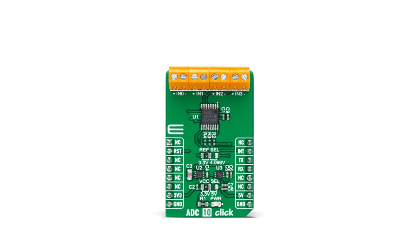Placa complementaria para sensores ADC MikroElektronika ADC 10 Click - MIKROE-4488
