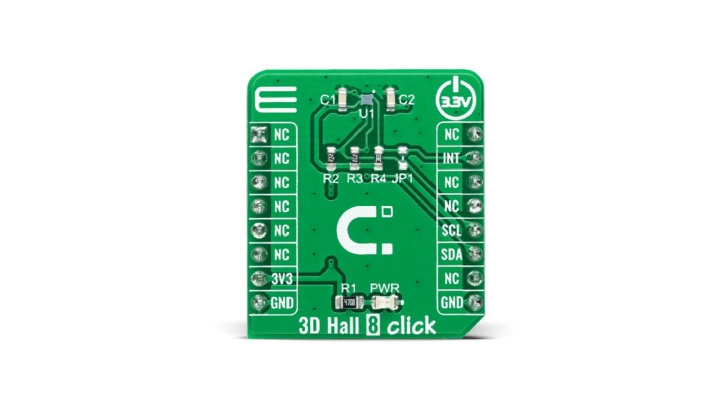 MikroElektronika 3D Hall 8 Click 3D Magnetic Sensor mikroBus Click Board for TLI493D-W2BW