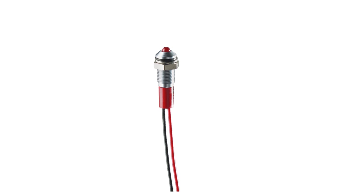 Voyant LED lumineux  Rouge RS PRO, dia. 8mm, 12V c.c., taille de la lampe 5 mm, IP67