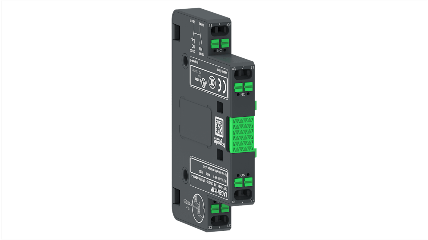 Blocco di contatti ausiliari Schneider Electric, 2 contatti, 1 NA + 1 NC, montaggio laterale, serie LAG8N