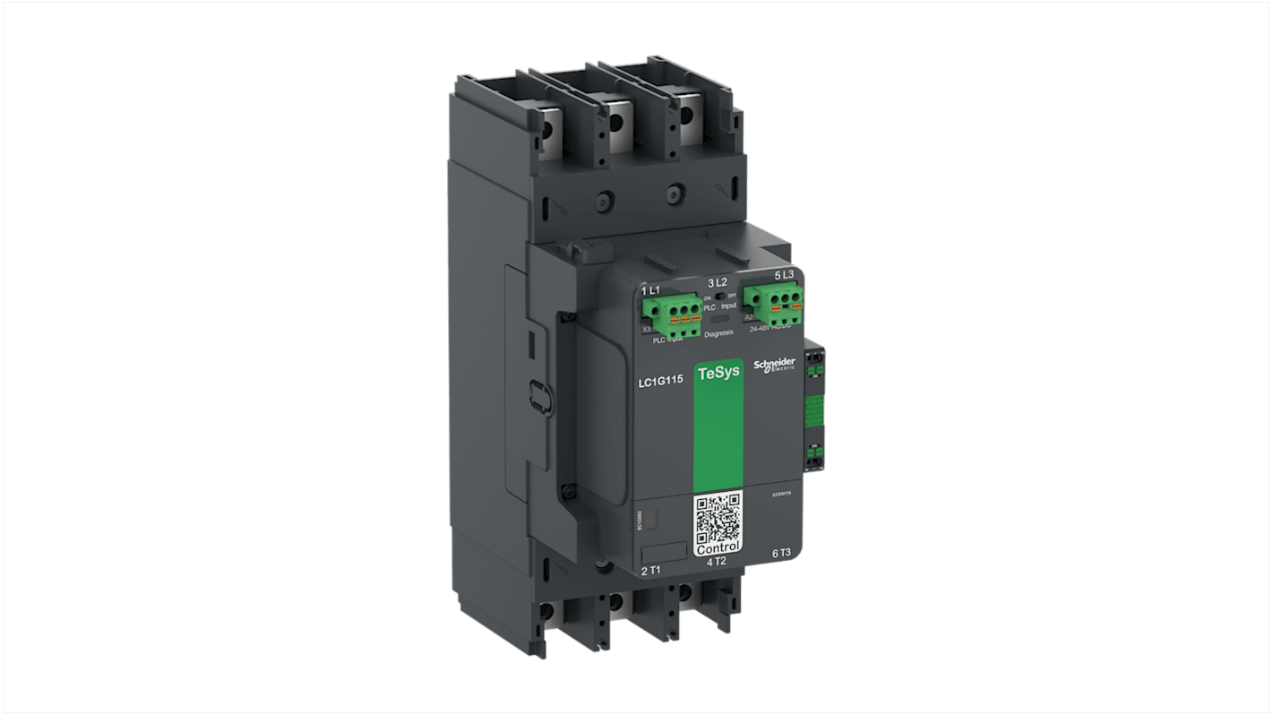 Schneider Electric LC1G150 Series Contactor, 200 → 500 V ac/dc Coil, 3-Pole, 275 A, 1 NO + 1 NC