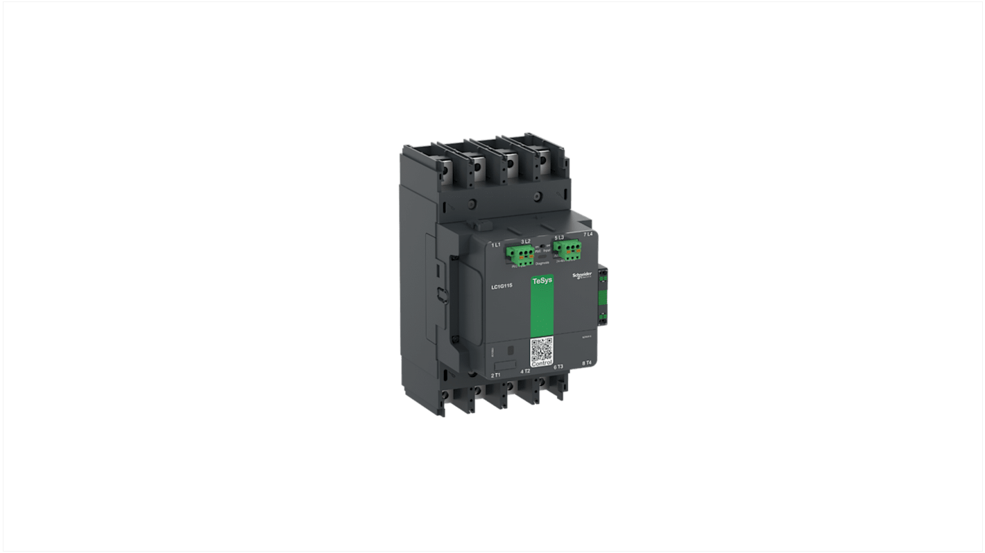 Schneider Electric LC1G185 Series Contactor, 200 → 500 V ac/dc Coil, 4-Pole, 305 A, 1 NO + 1 NC