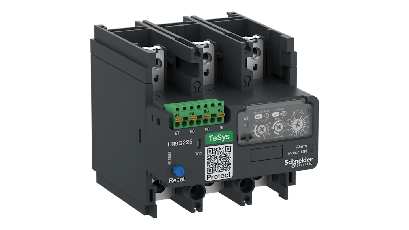 Relé de sobrecarga térmica Schneider Electric TeSys, 1 NA + 1 NC, 24 → 250 V cc, 57 → 225 A.