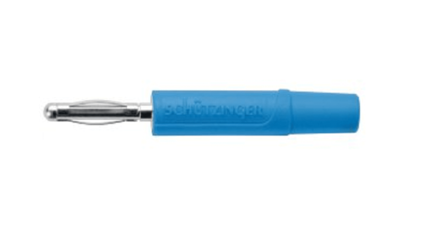 Schutzinger Bananenstecker Blau, Ø 2mm Vernickelt vernickelt