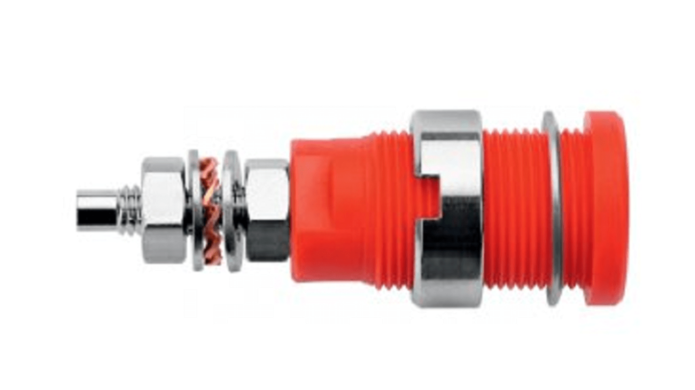 Schutzinger Red Male Banana Socket, M4 Thread Termination, 32A, 1kV