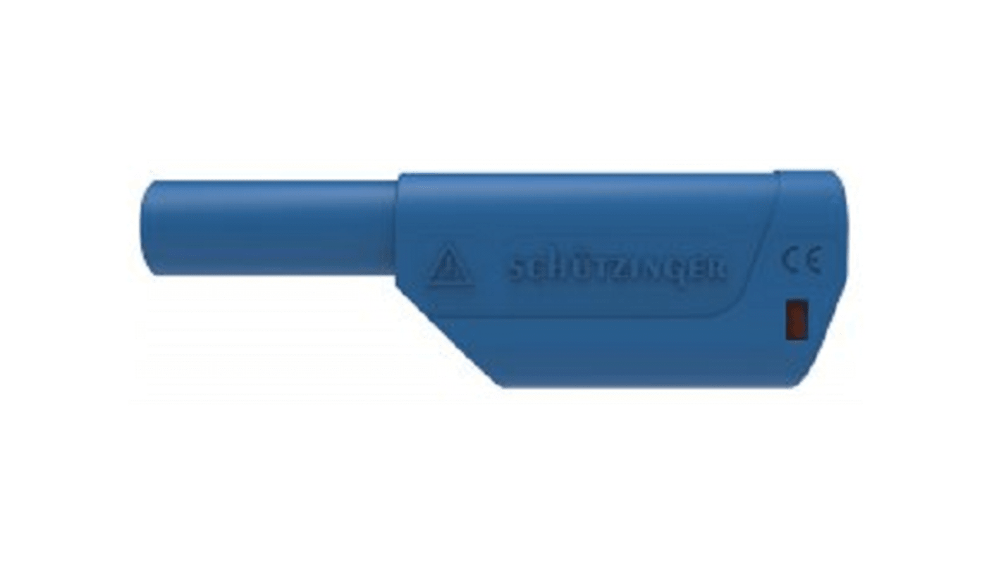 Schutzinger Yellow Male Banana Plug, Screw Termination, 32A, 1kV, Nickel Plating