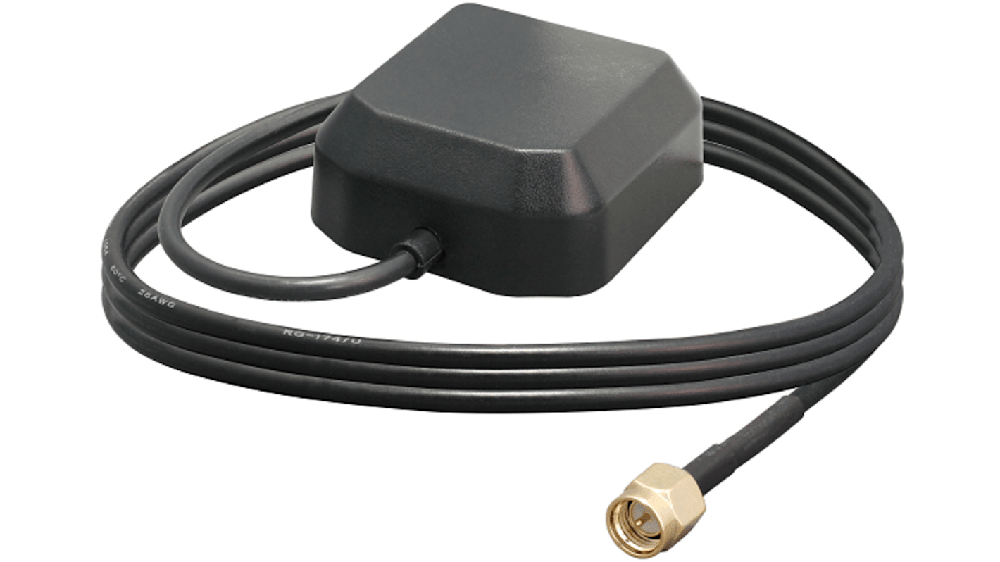 Linx ANT-GNRM-L12A-3 Square GPS Antenna with SMA Male Connector, GPS