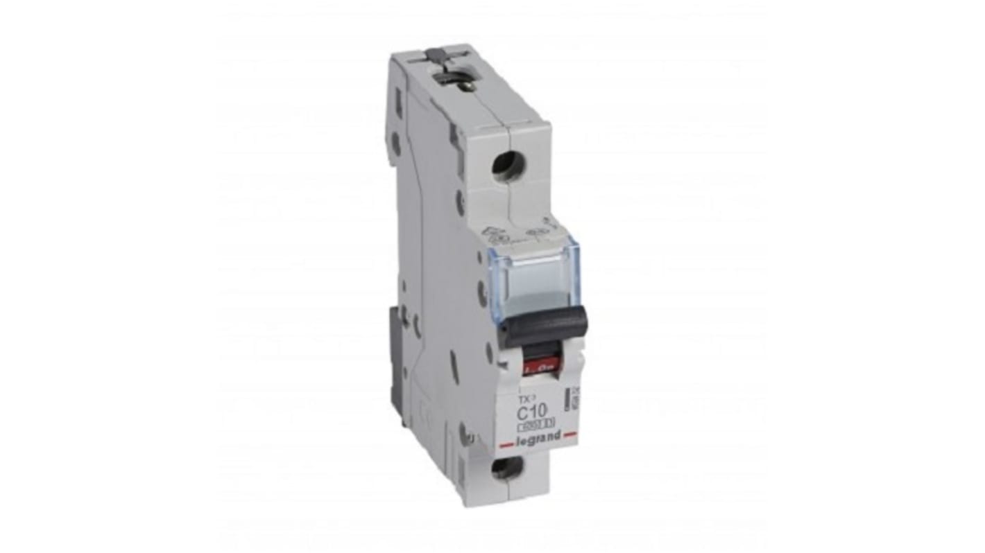 Legrand Circuit breaker TX3 6000 MCB, 1P, 10A Curve C, 230V AC