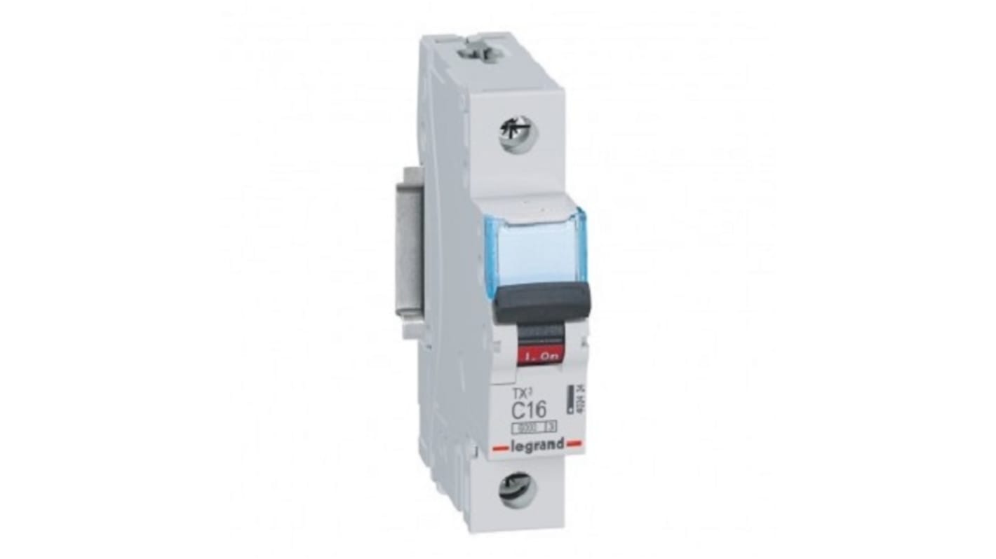 Legrand Circuit breaker TX3 6000 MCB, 1P, 16A Curve C, 230V AC