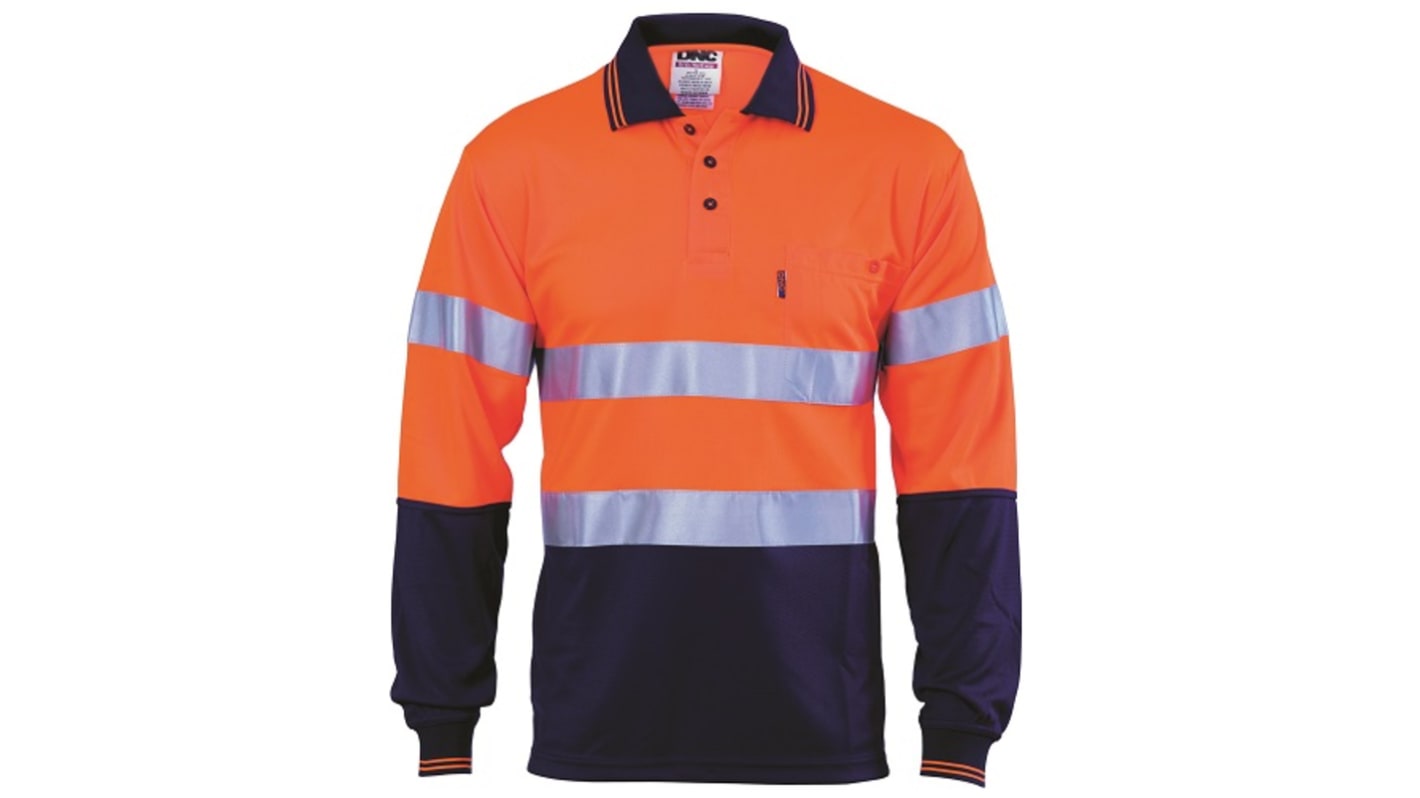 DNC 3716 Orange/Navy Hi Vis Polo Shirt