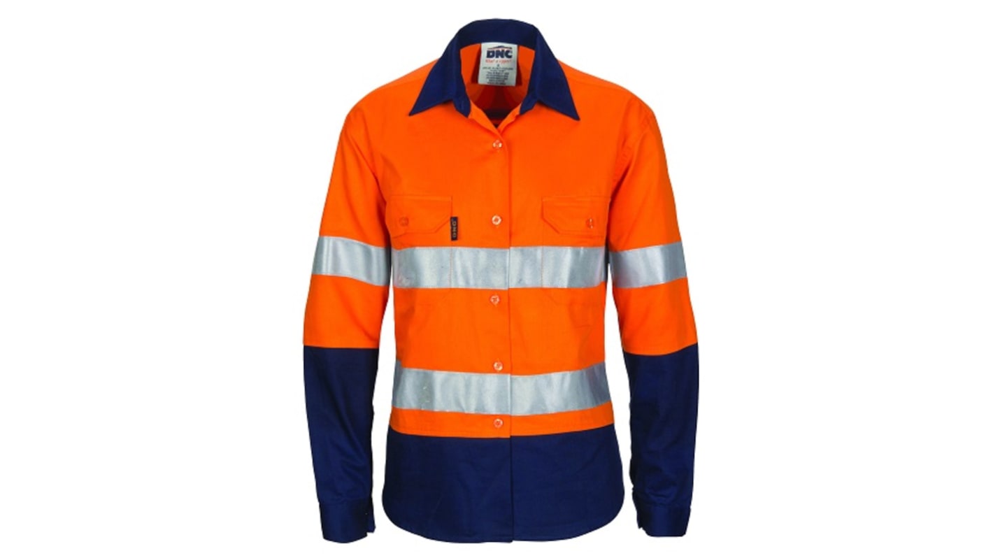 DNC 3786 Orange/Navy Women Hi Vis Polo Shirt