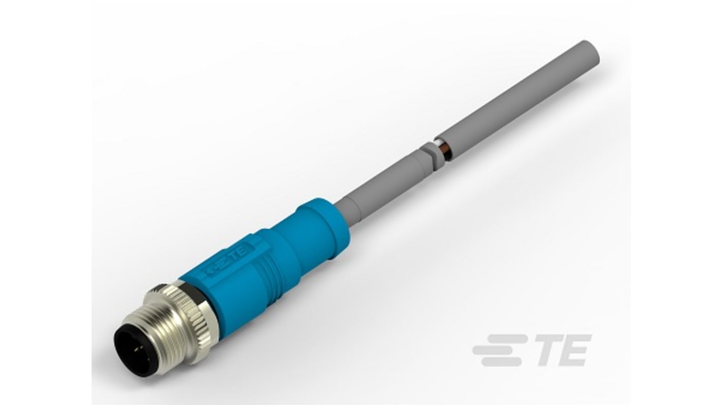 TE Connectivity Érzékelő-működtető kábel, M12 - Pigtail, 1000mm