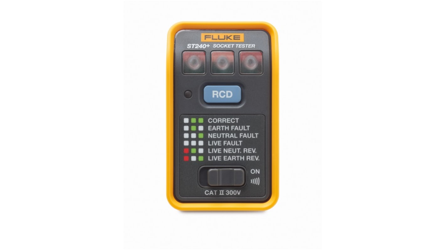 ST240+/UK | Fluke Mains Socket Tester 4mA 230V ac CAT ll 300V | RS