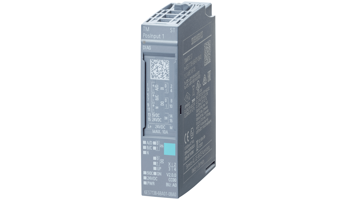 Siemens 6ES713 Zähler für SIMATIC E/A-System, 2 x Digital Eingang / 2 x  Digital Ausgang 500 mA 600 (Unshielded) m,