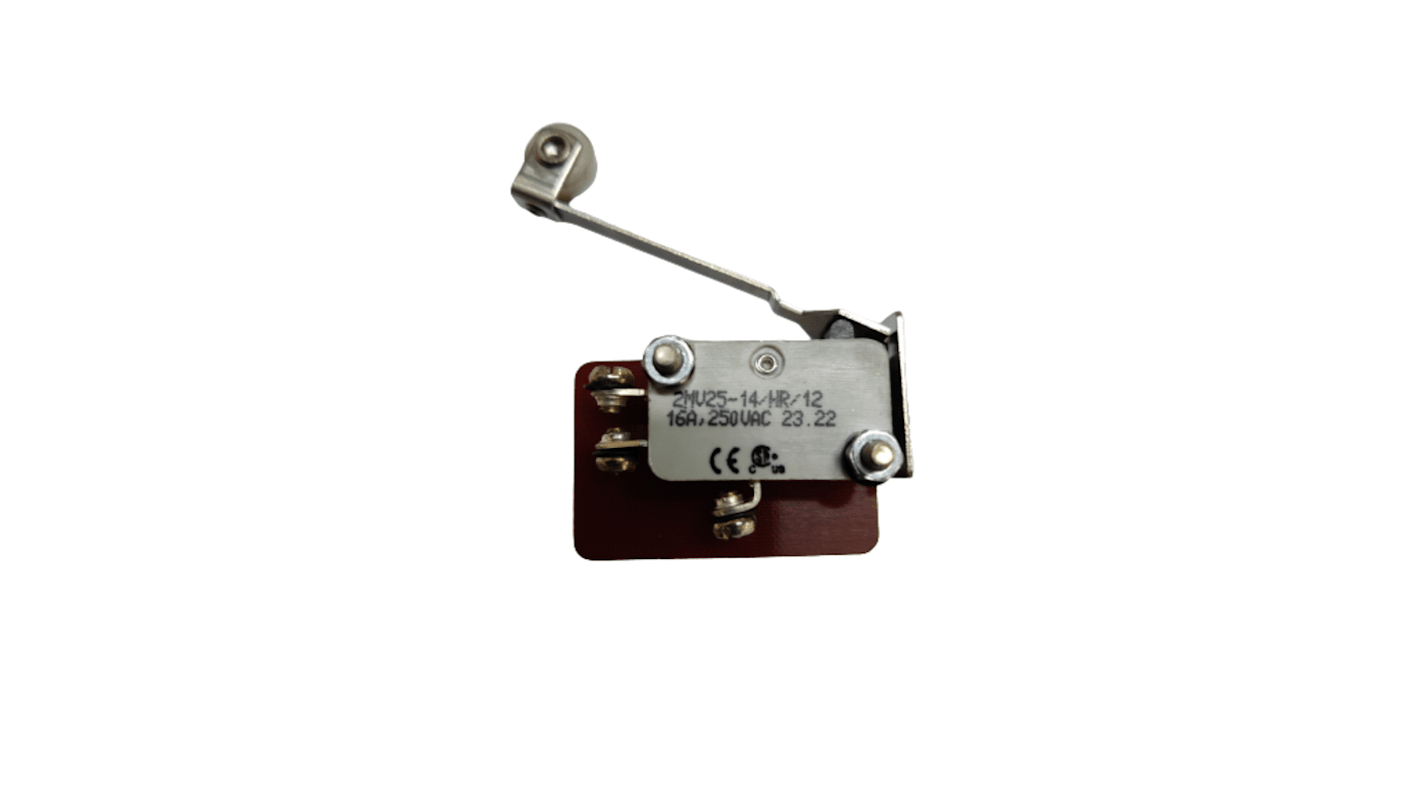 RS PRO Mikroschalter Hebel-Betätiger Schraub, 16 A bei 250 V AC , Zweipoliger Wechselschalter (DPDT) IP 40 100g -55°C -