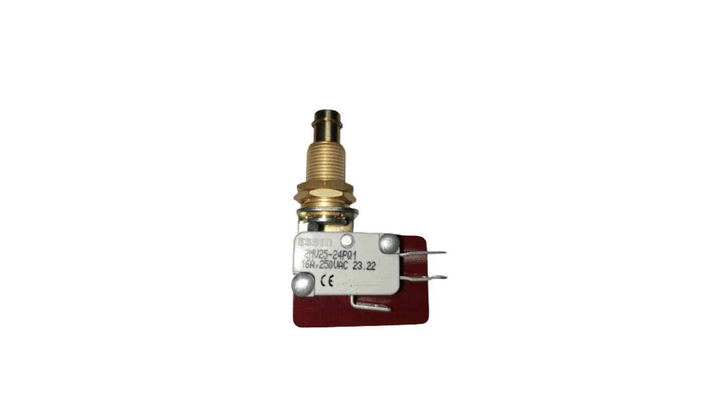 RS PRO Spring Plunger Microswitch, Quick Connect Terminal, 16A @ 250V ac, DPDT, IP40