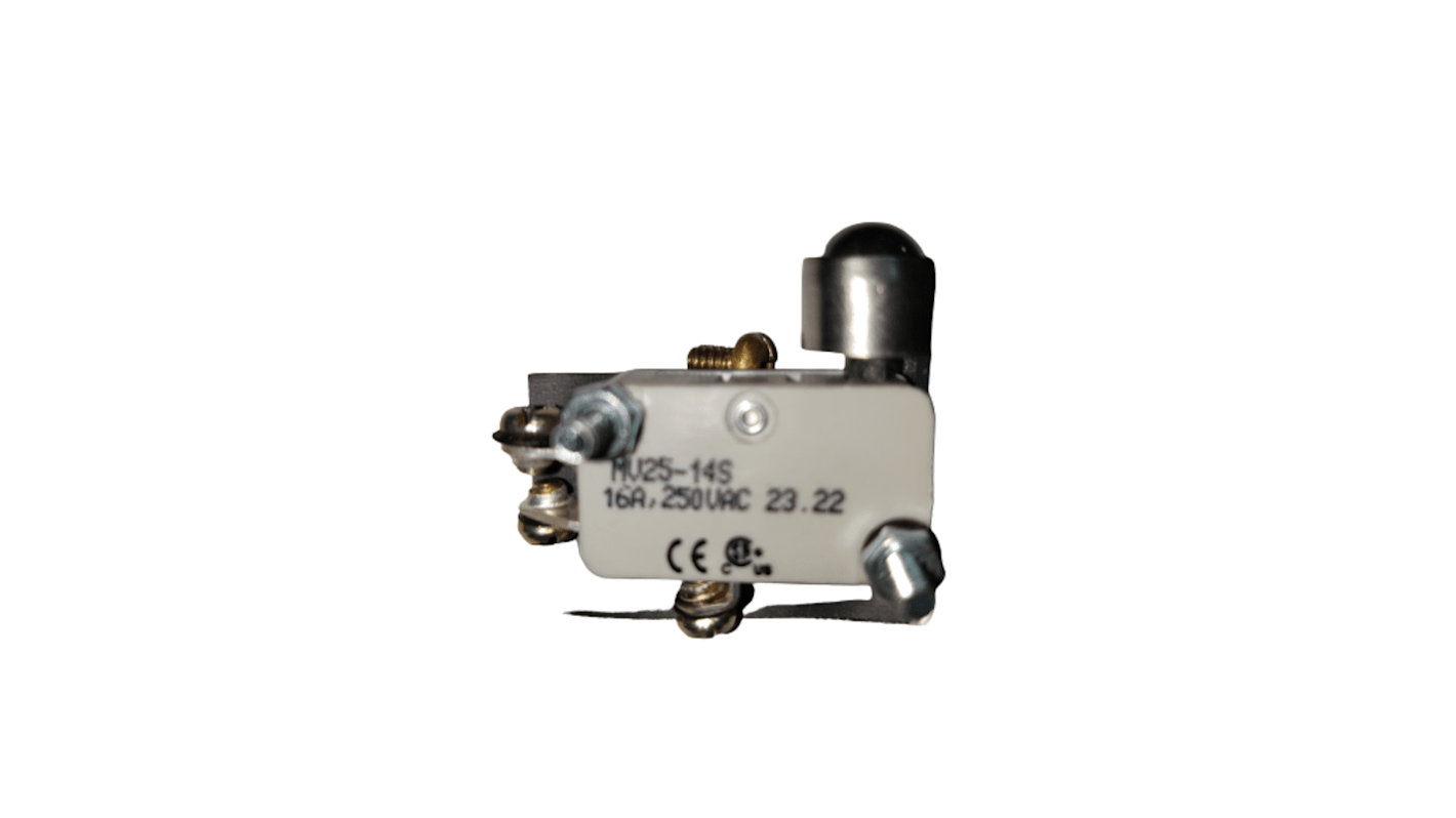 RS PRO Round Microswitch, Screw Terminal, 16A @ 250V ac, SPDT, IP40