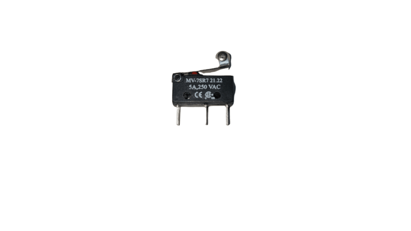 RS PRO Mikroschalter Hebel-Betätiger Schraub, 5 A bei 250 V AC, SPDT IP 40 50g -10°C - +70°C