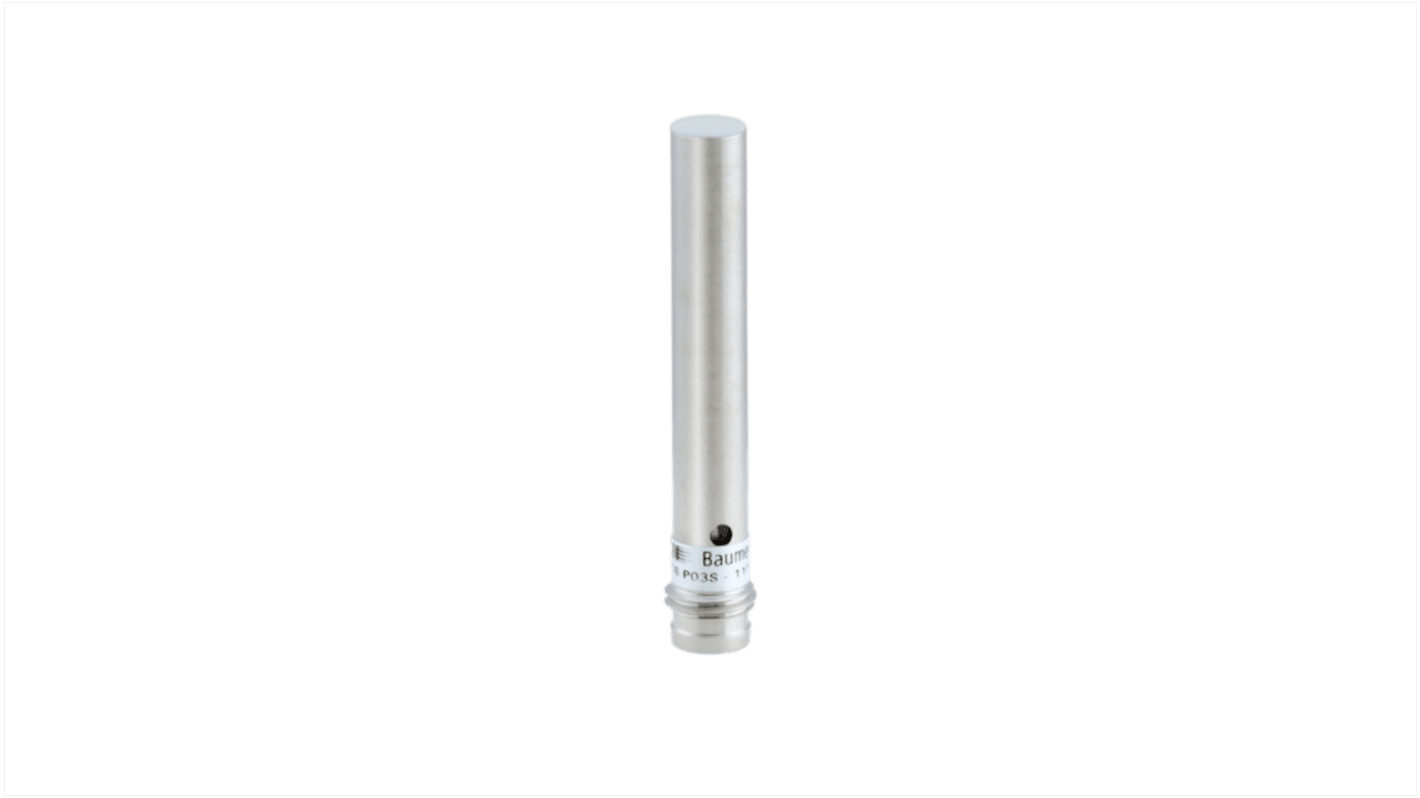 Baumer Inductive Barrel-Style Inductive Proximity Sensor, M8 x 1, 0 → 3 mm Detection, Analogue Output