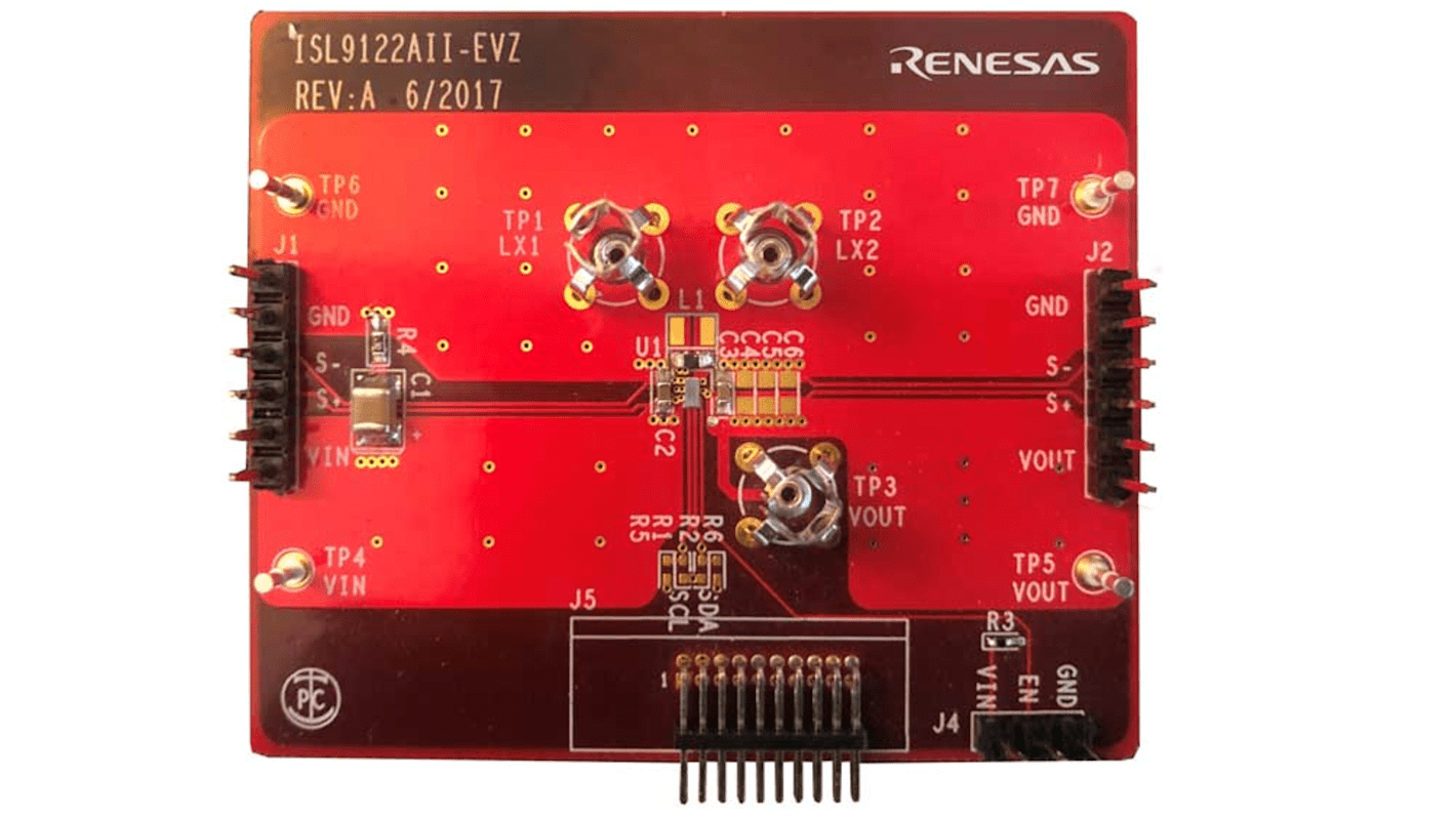 Demo deska Buck-Boost, ISL9122AIIN-EVZ, Snižující/zvyšující měnič, Renesas Electronics