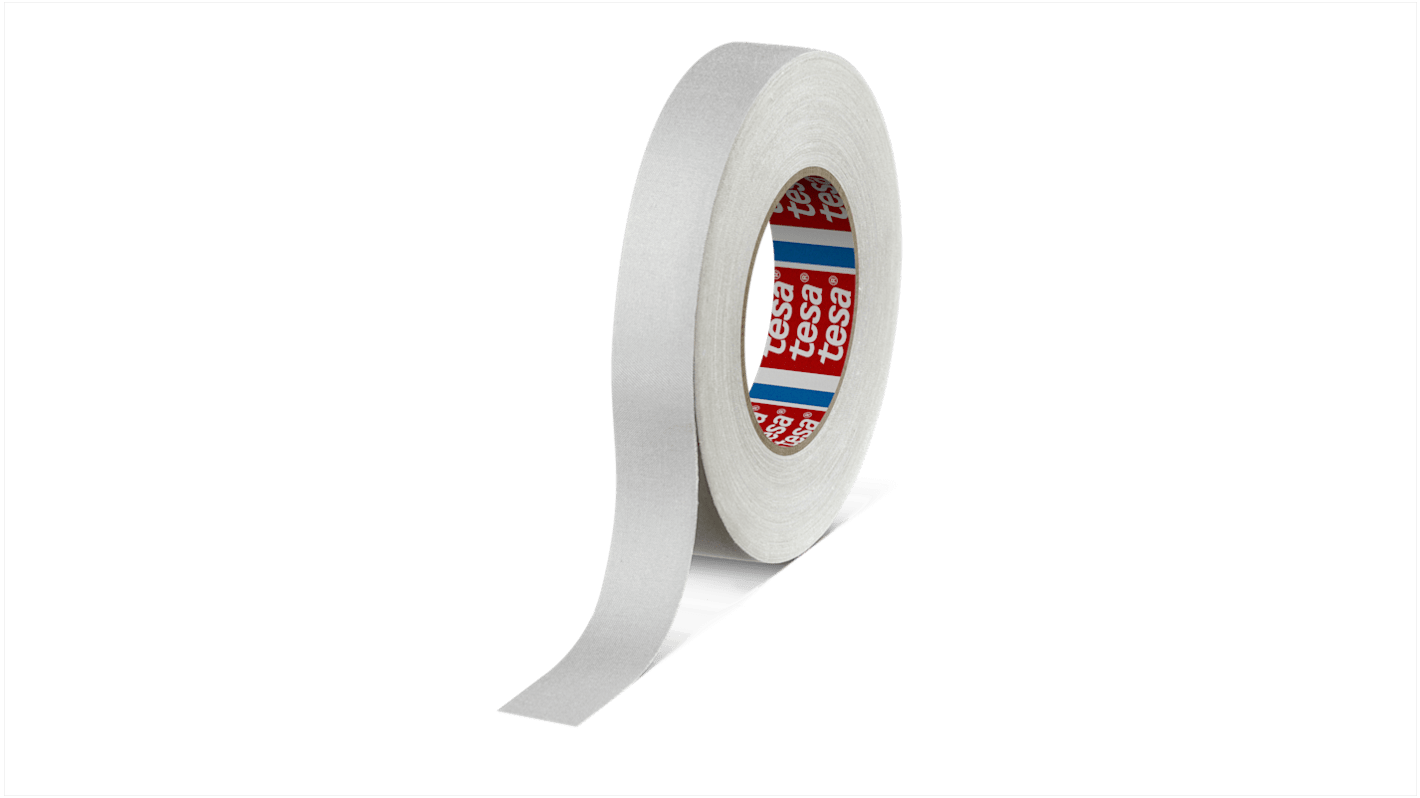 Cinta adhesiva de tela, Tejido Tesa 4541 de color Blanco, 25mm x 50m, grosor 0.27mm