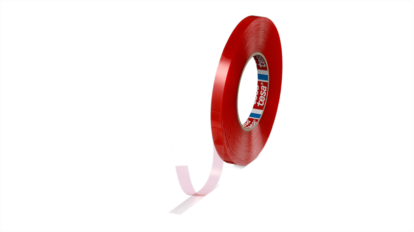 Tesa Transparent Double Sided Plastic Tape, 0.205mm Thick, 12mm x 50m