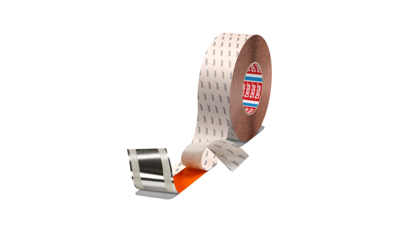 Tesa Double Sided Paper Tape, 0.11mm Thick, Aluminium Foil Backing, 38mm x 50m