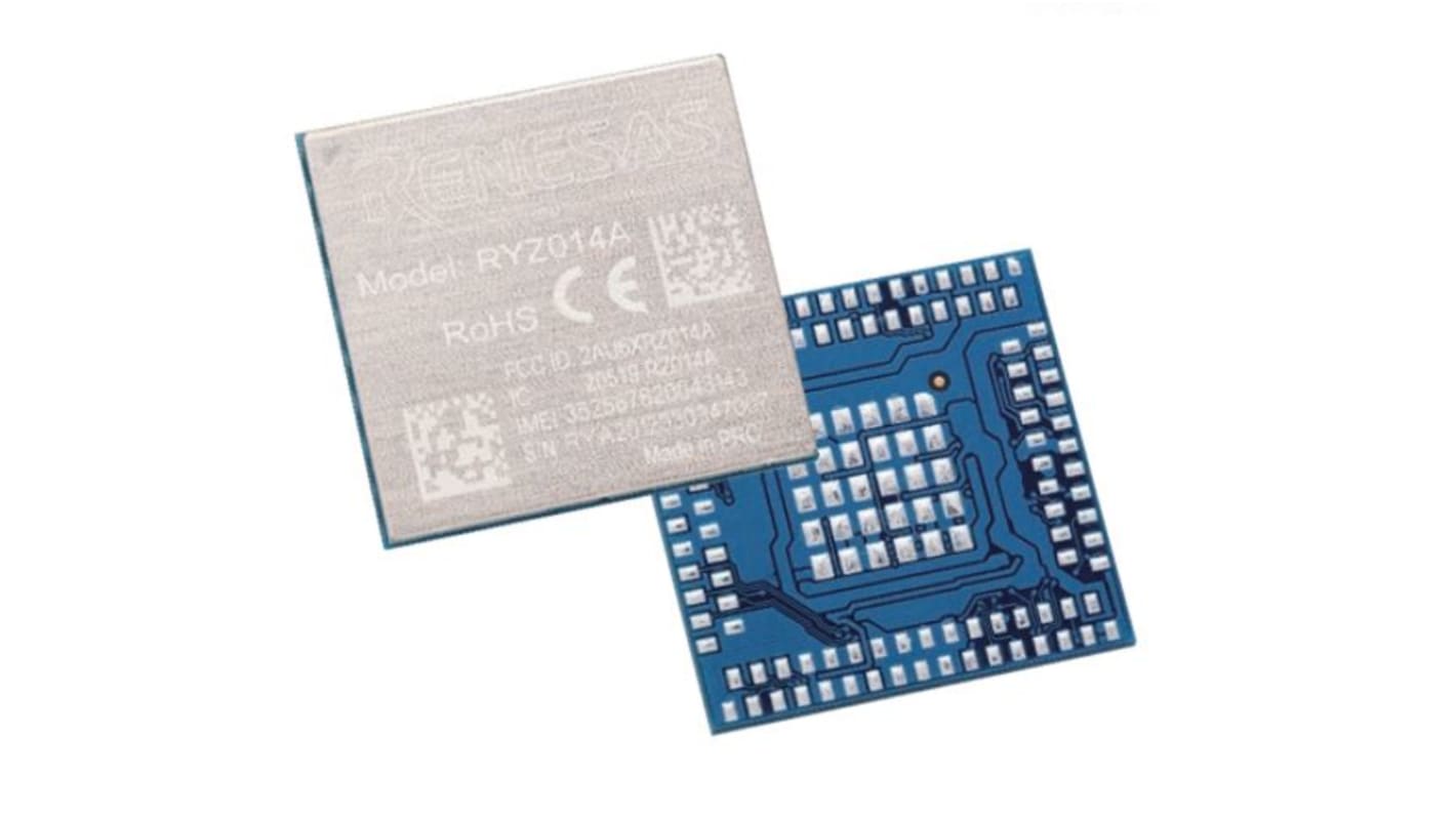 Renesas Electronics RYZ014A000FZ00#HD0 3.1 → 4.5V BLE/LTE/WiFi Module, LTE ADC, GPIO, I2C, SPI, UART
