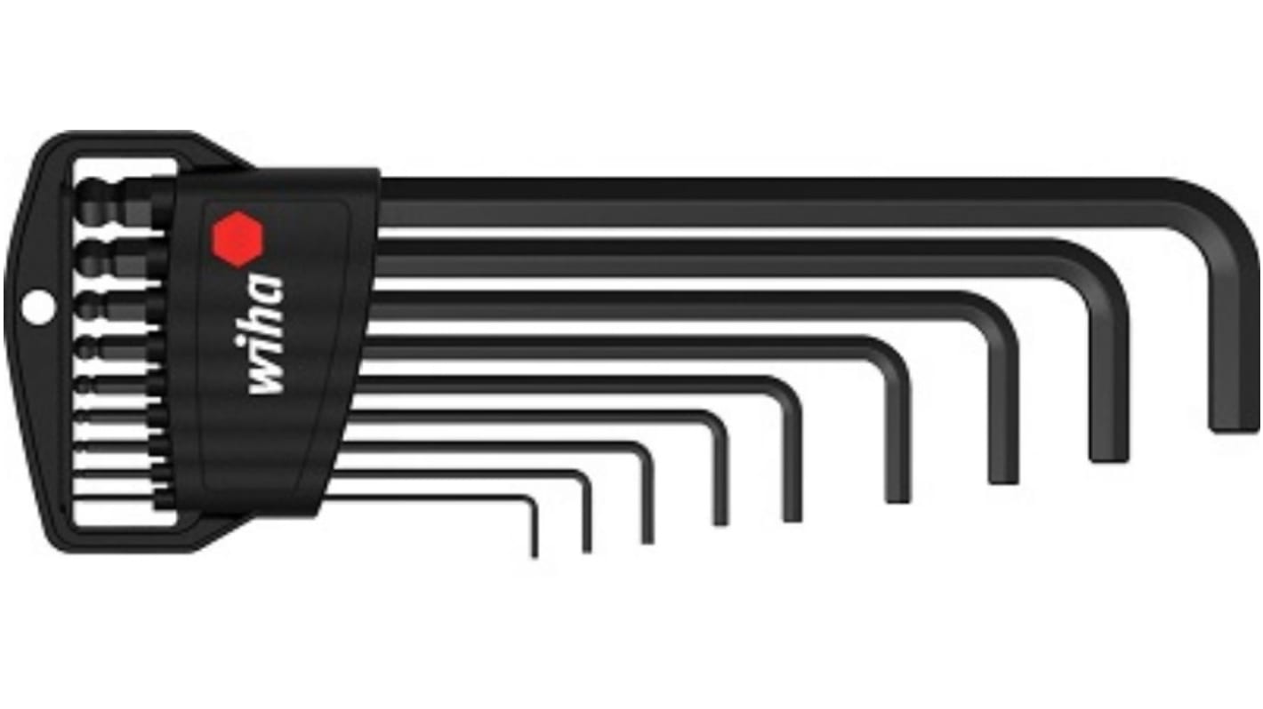 Wiha 10 piece L Shape Imperial Hex Key Set, 1.5 → 10mm