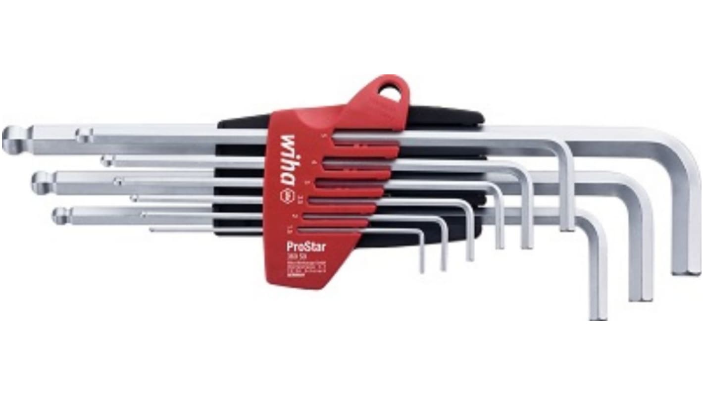 Wiha 10 piece L Shape Metric Hex Key Set, 1.5 → 10mm