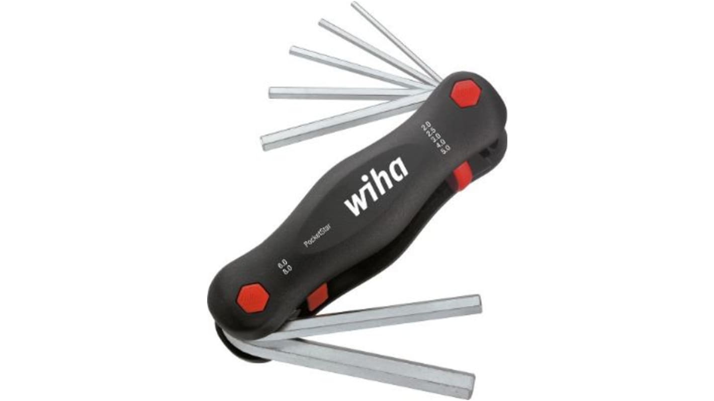 23040 Wiha 7 piece Folding Imperial Hex Key Set, 2 → 8mm RS