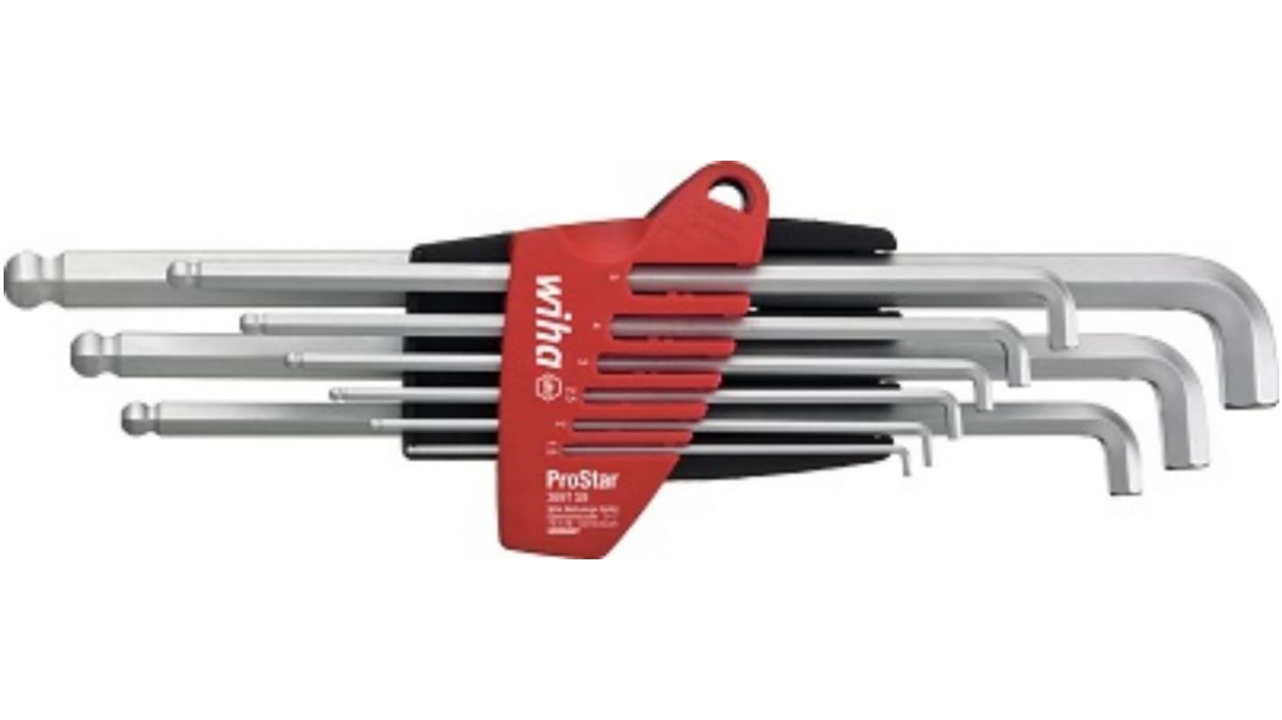 Wiha 10 piece L Shape Metric Hex Key Set, 1.5 → 10mm