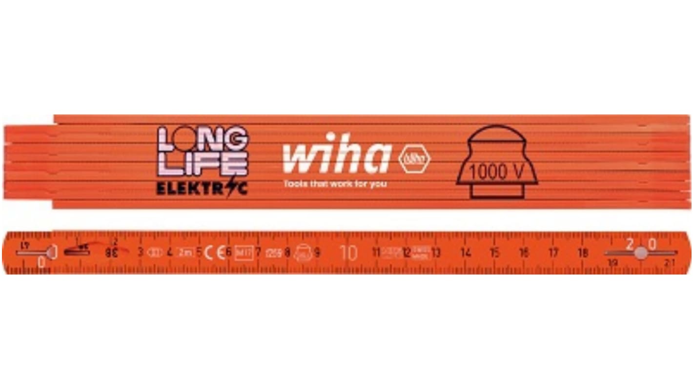 42068 | Wiha 2m Glass Fiber Reinforced Polyamide Metric Folding Ruler | RS