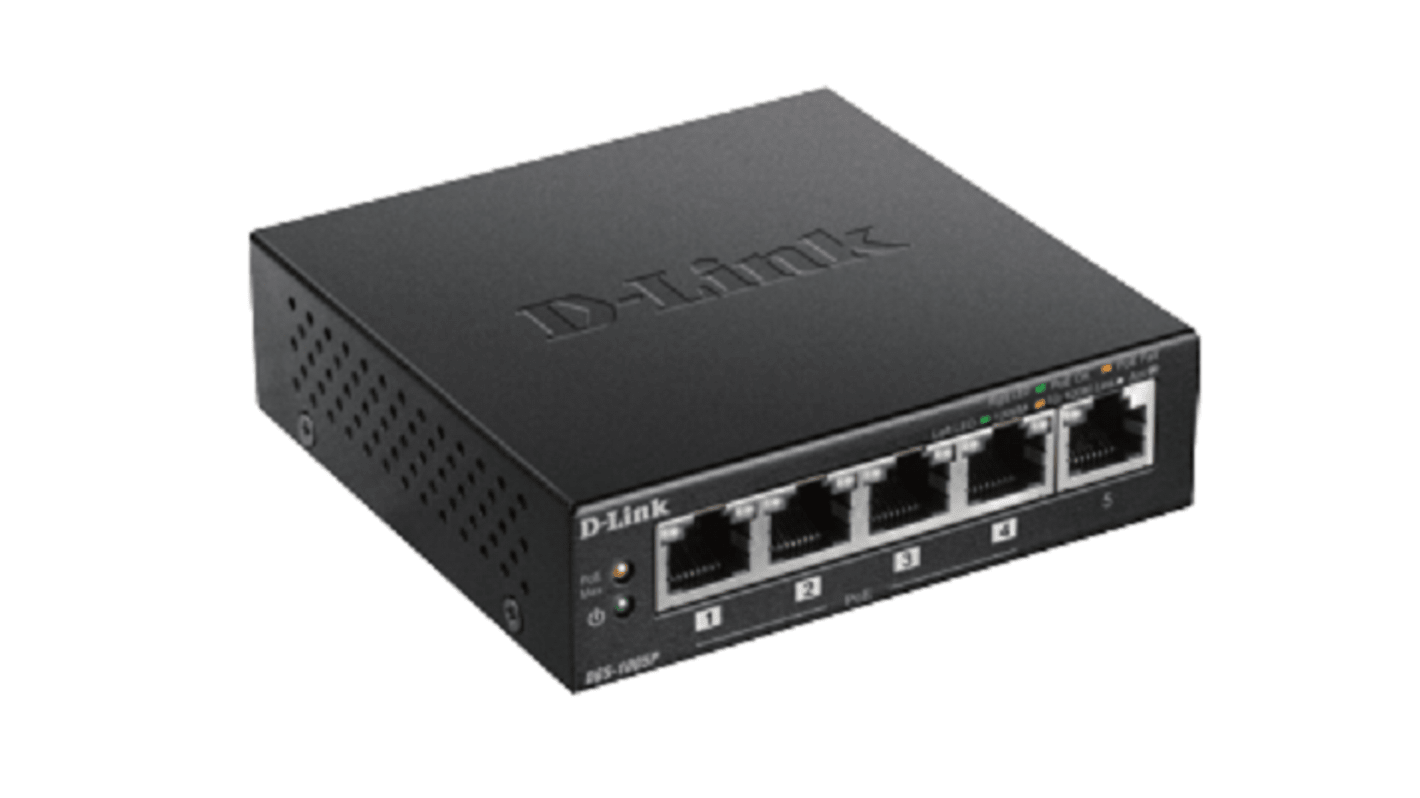 D-Link Gigabit-Switch PoE 5-Port Verwaltet UK