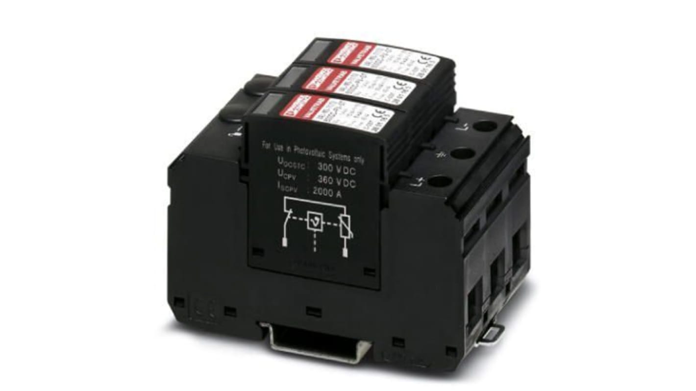 Phoenix Contact Three Phase Surge Arrester, 40kA, = 2.6kV, DIN Rail Mount