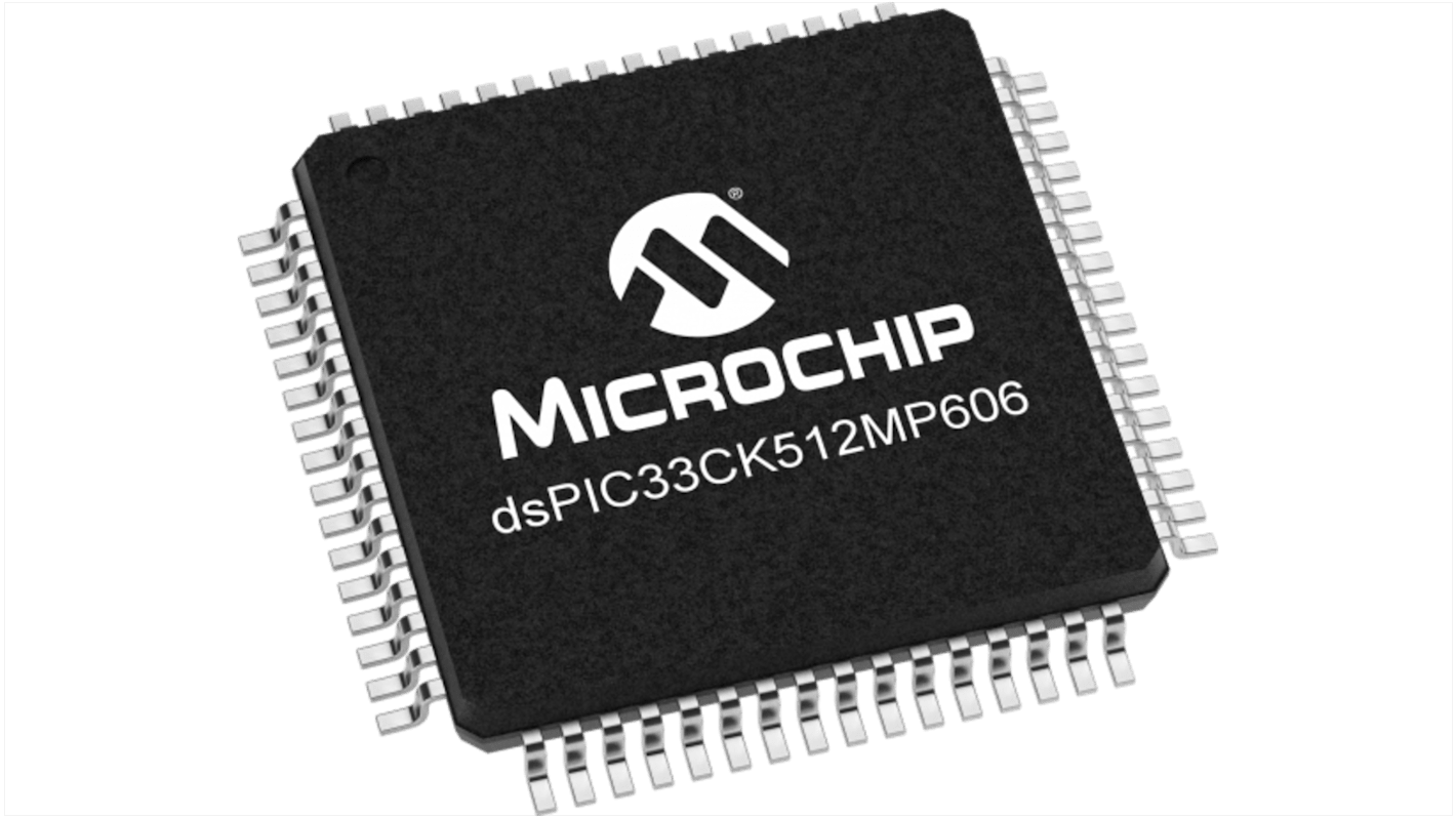 Microchip dsPIC33CK512MP606-I/PT dsPIC Microcontroller, 64-Pin TQFP