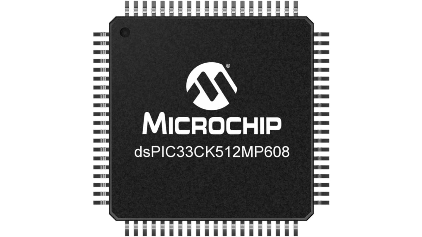 Microchip dsPIC33CK512MP608-E/PT dsPIC Microcontroller, 80-Pin TQFP