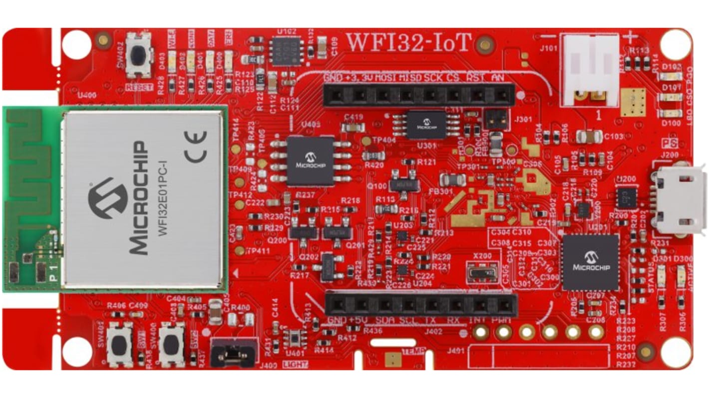 Fejlesztőpanel, EV36W50A, WFI32E01PC modul, Fejlesztőpanel, WFI32-IOT Development Board, WiFi