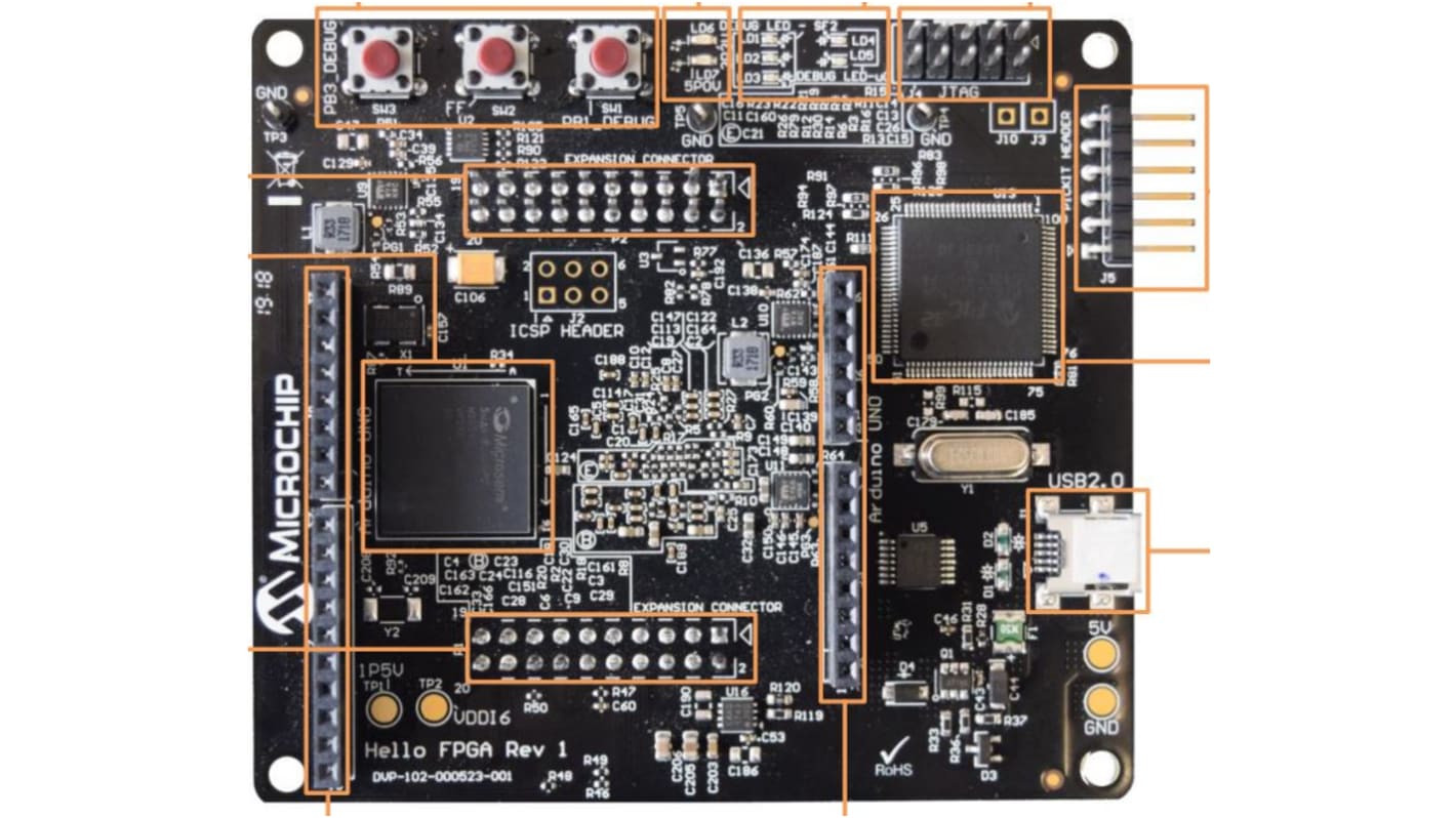 Microchip M2SHELLOFPGAKIT Hello FPGA Kit Evaluation Kit for