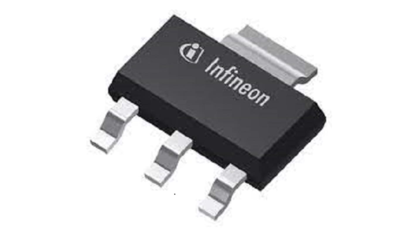 P-Channel MOSFET, 190 mA, 60 V, 3-Pin SOT-223 Infineon ISP25DP06LMSATMA1