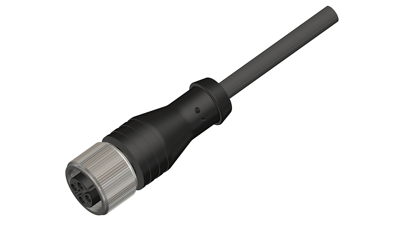 RS PRO Straight Female M12 to Unterminated Sensor Actuator Cable, 10m