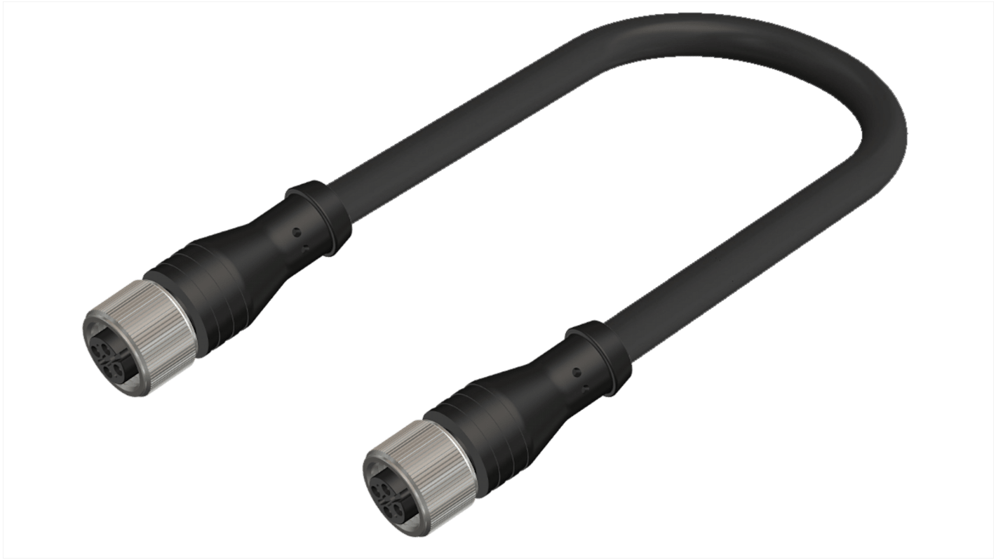 Cable de conexión RS PRO, con. A M12 Hembra, con. B M12 Hembra, cod.: A, long. 2m, 250 V, 4A, IP67