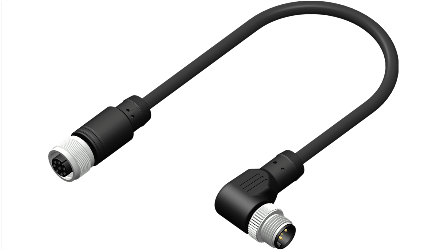 Cable de conexión RS PRO, con. A M12 Hembra, con. B M12 Macho, cod.: A, long. 2m, 30 V, 2 A, IP67