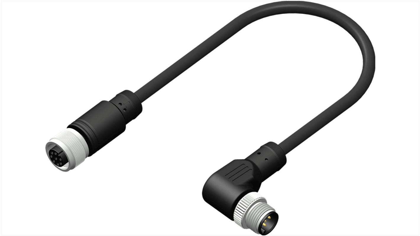 Cable de conexión RS PRO, con. A M12 Hembra, con. B M12 Macho, cod.: A, long. 5m, 30 V, 2 A, IP67