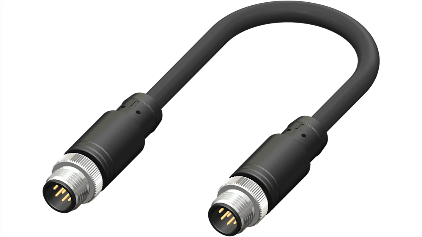 RS PRO konfektioniertes Sensorkabel 8-adrig, Stecker gerade / M12 Stecker gerade, Länge 2m